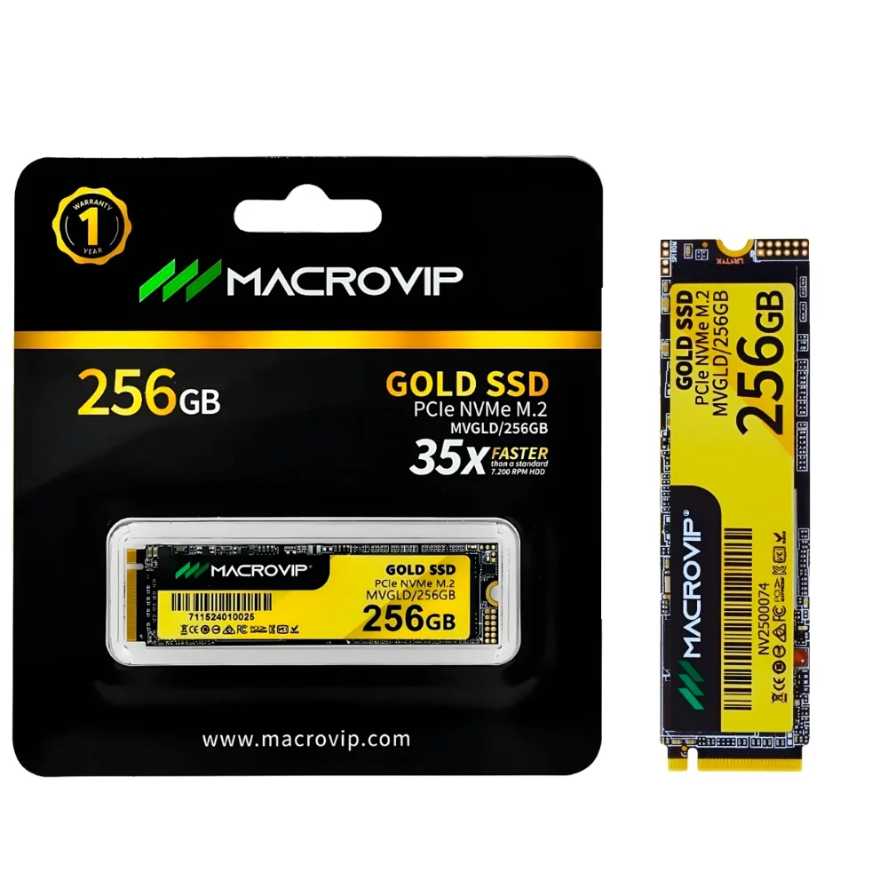SSD M.2 Nvme 256gb Macrovip Gold 2100mb/s PCie Gen 3x4 SSD M.2 Nvme 256gb Macrovip Gold 2100mb/s PCie Gen 3x4