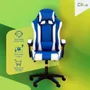 Cadeira Gamer Setup Profissional Escritório Ergonômica Gamers Reclinável Base giratória Apoio Lombar Resistente Home Office C7 Neo Comfort - Azul e Branco