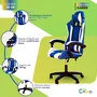 Cadeira Gamer Setup Profissional Escritório Ergonômica Gamers Reclinável Base giratória Apoio Lombar Resistente Home Office C7 Neo Comfort - Azul e Branco