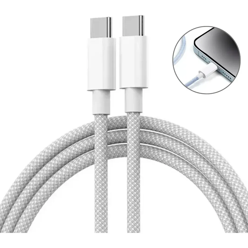 Cabo USB Type-C para Type-C 60W Branco