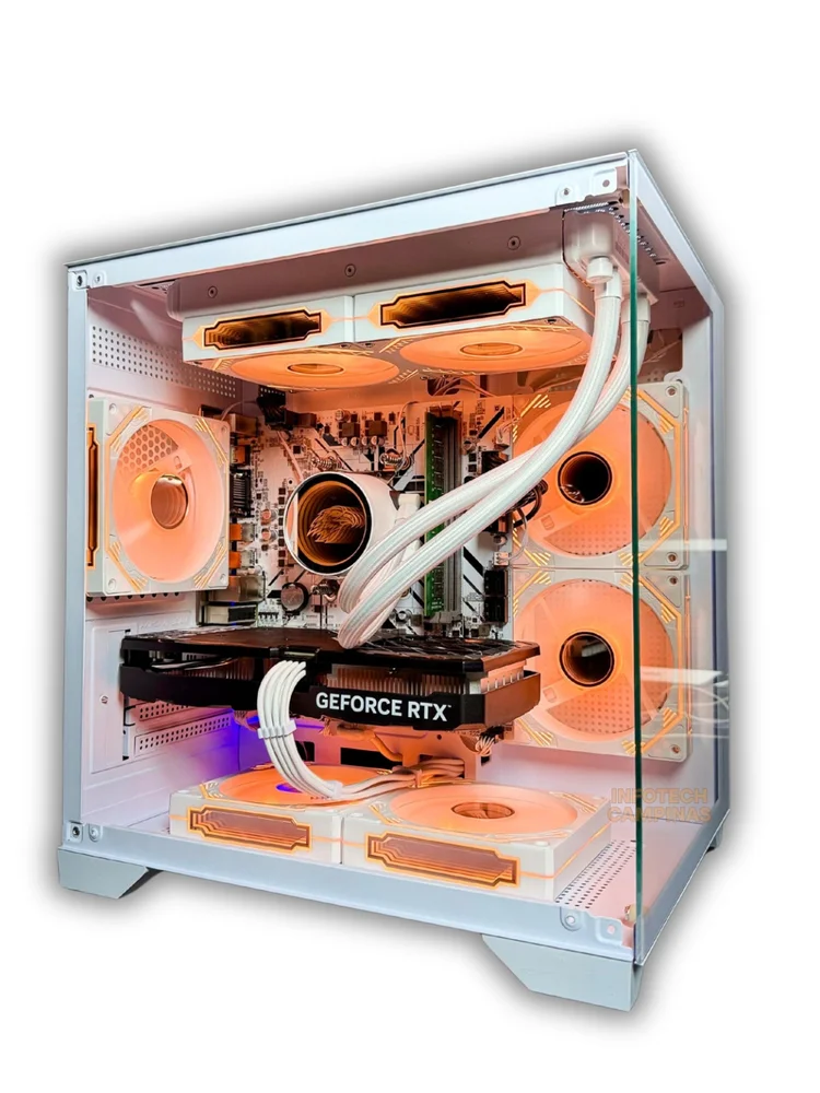 PC Gamer Gabinete Aquário Branco | Ryzen 7 5700x | RTX 5060 8GB | 16gb Ram | SSD 1TB | Water Cooler 240mm | Win11 Pro - view 2