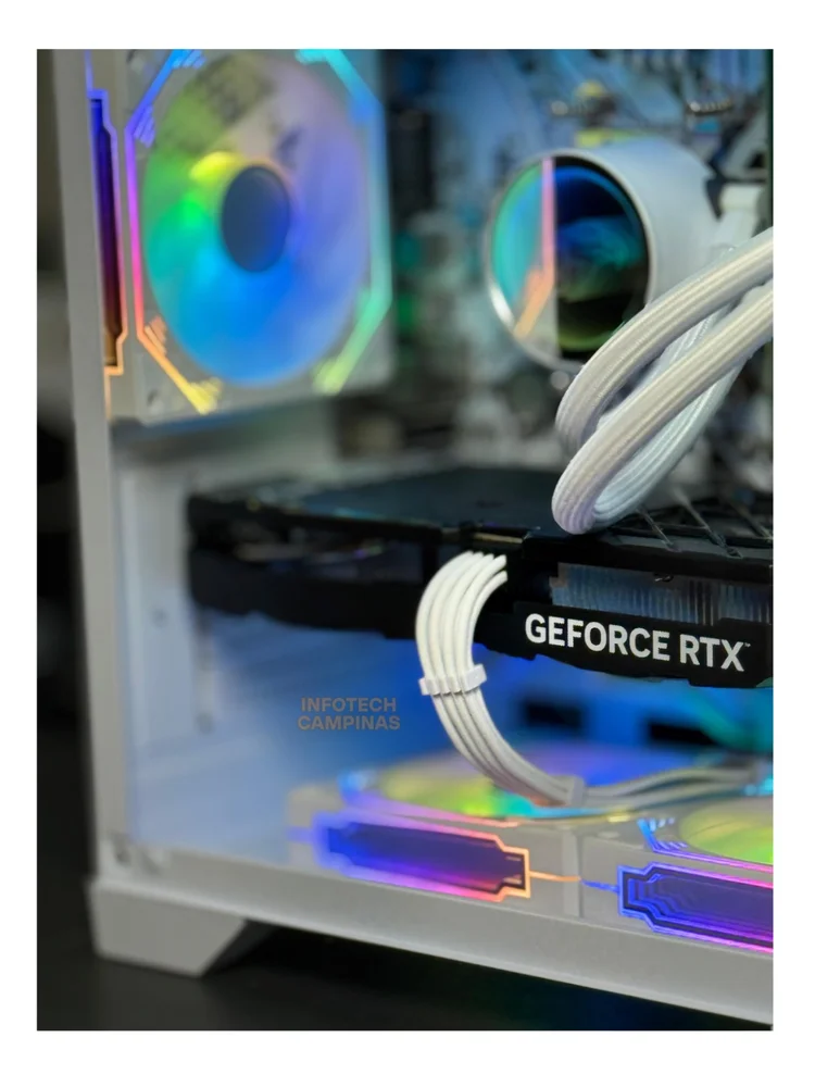 PC Gamer Gabinete Aquário Branco | Ryzen 7 5700x | RTX 5060 8GB | 16gb Ram | SSD 1TB | Water Cooler 240mm | Win11 Pro - view 3