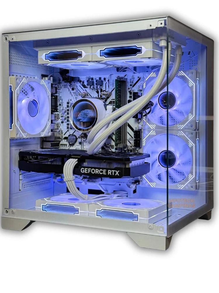 PC Gamer Gabinete Aquário Branco | Ryzen 7 5700x | RTX 5060 8GB | 16gb Ram | SSD 1TB | Water Cooler 240mm | Win11 Pro - view 4