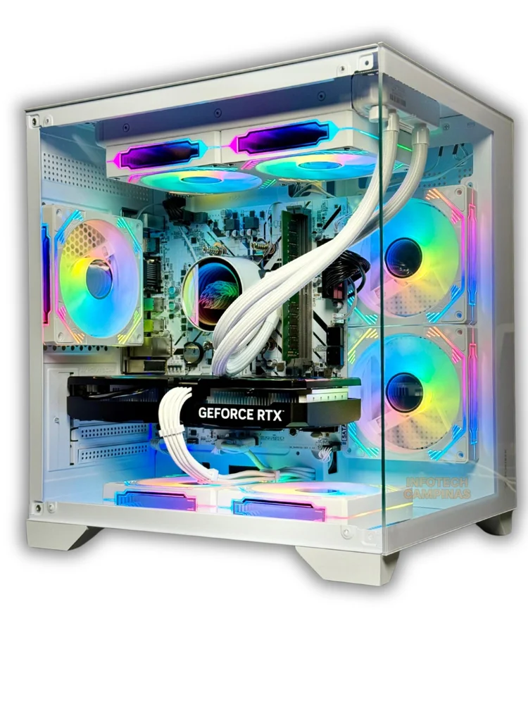 PC Gamer Gabinete Aquário Branco | Ryzen 7 5700x | RTX 5060 8GB | 16gb Ram | SSD 1TB | Water Cooler 240mm | Win11 Pro - view 5