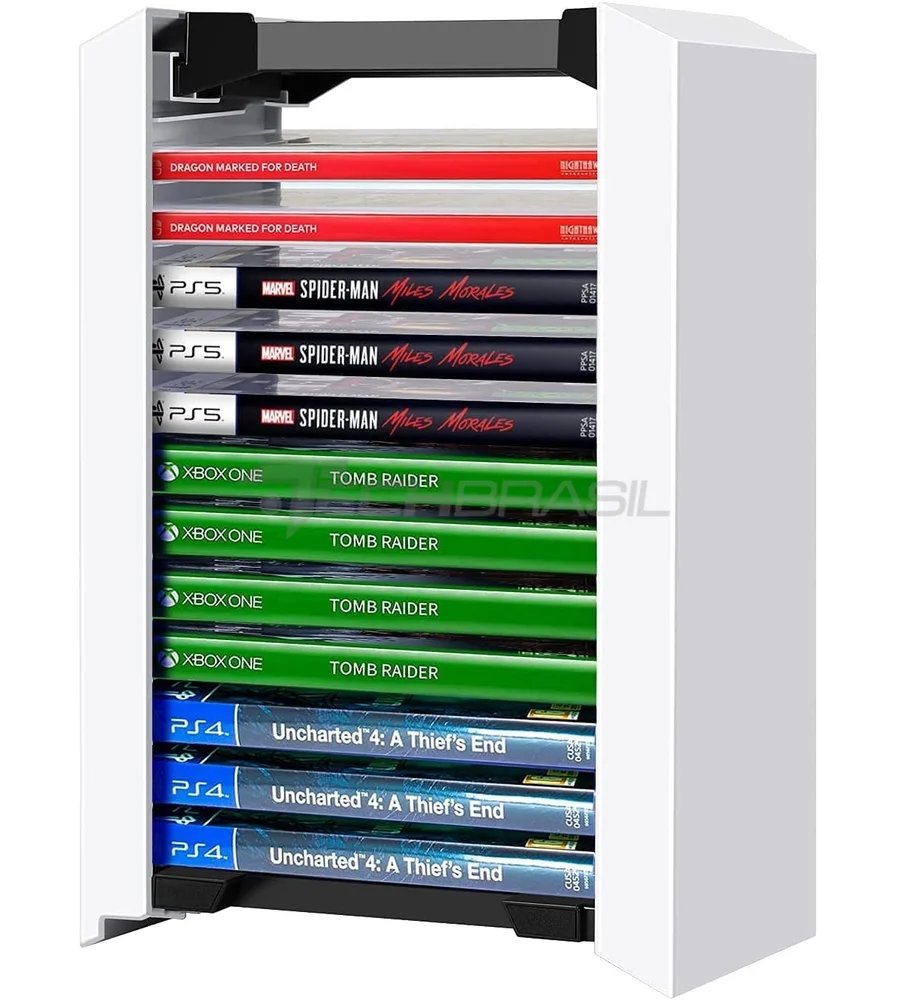 Suporte Para 12 Jogos Ps4, Ps5, XBOX One, XBOX Series X/s, Nintendo Switch E Blu-ray Torre De Armazenamento Suporte Para 12 Jogos Ps4, Ps5, XBOX One, XBOX Series X/s, Nintendo Switch E Blu-ray Torre De Armazenamento