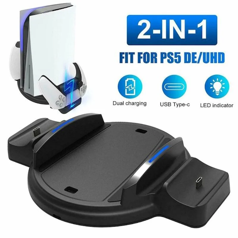Base Dock Carregador De Controle Ps5 Fat Digital E Disco Base Dock Carregador De Controle Ps5 Fat Digital E Disco