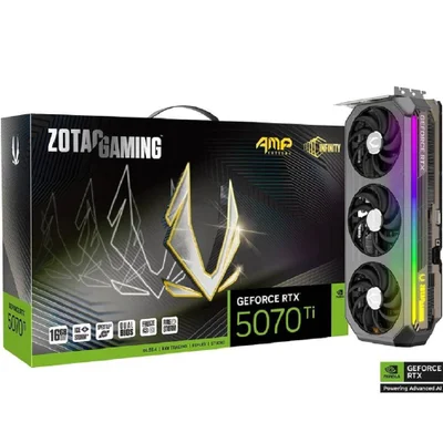 PlacaDeVideoZotacRTX5070TiExt,16gb,Gddr7,256Bits,Displayport,HDMI,Uhbr,Preto