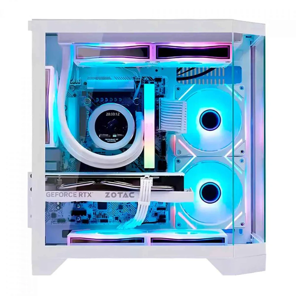 Gabinete Gamer Liketec Impossible Snow Cube Vidro Temperado S/ Fan - Branco Gabinete Gamer Liketec Impossible Snow Cube Vidro Temperado S/ Fan - Branco