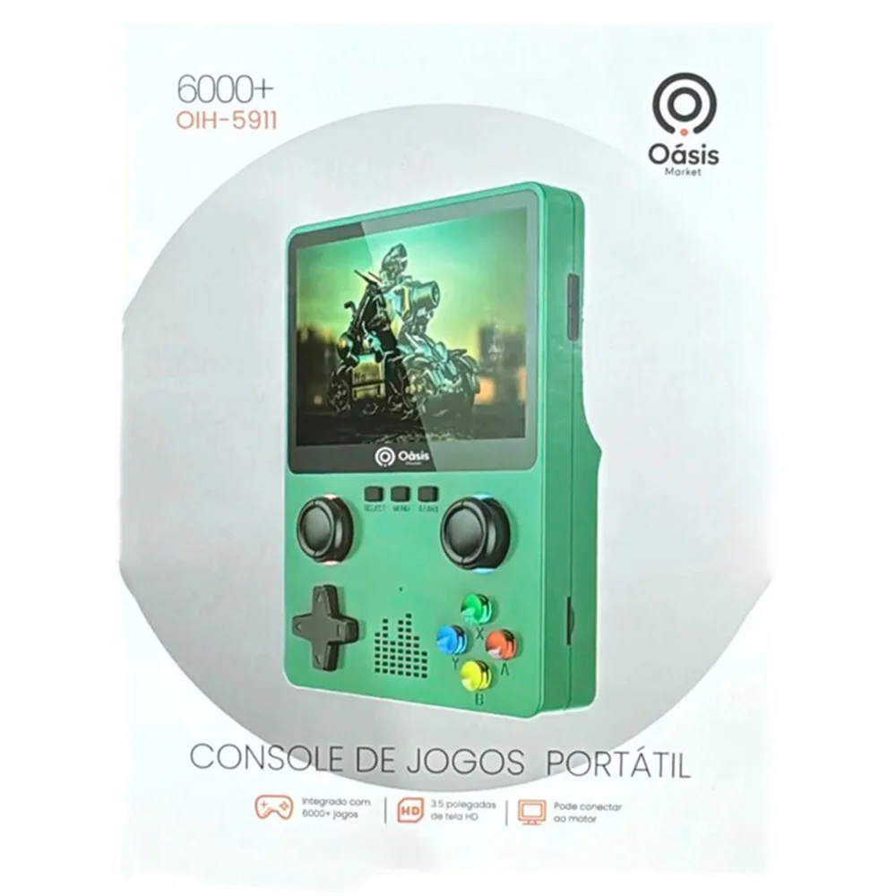 Console Mini Video Game Portatil Retro 6.000 Jogos Hd Oih-5911 Oasis 3.5'' Oih-5911 - Oásis