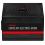 Fonte Gamer PCyes Electra, 600w, Pfc Ativo, Preto, Elec600w
