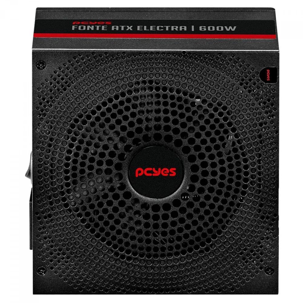 Fonte Gamer PCyes Electra, 600w, Pfc Ativo, Preto, Elec600w Fonte Gamer PCyes Electra, 600w, Pfc Ativo, Preto, Elec600w