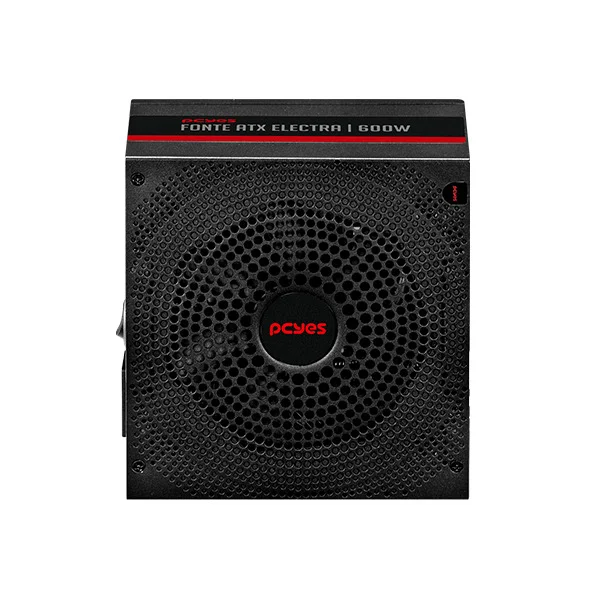Fonte Gamer PCyes Electra, 600w, Pfc Ativo, Preto, Elec600w Fonte Gamer PCyes Electra, 600w, Pfc Ativo, Preto, Elec600w