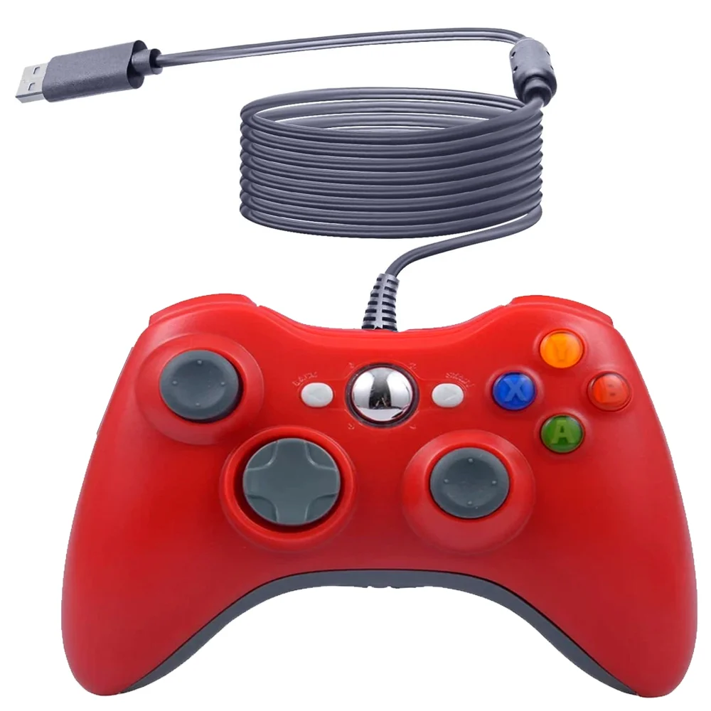 Controle Usb Com Fio Para XBOX 360 Computador Notebook Vermelho Controle Usb Com Fio Para XBOX 360 Computador Notebook Vermelho