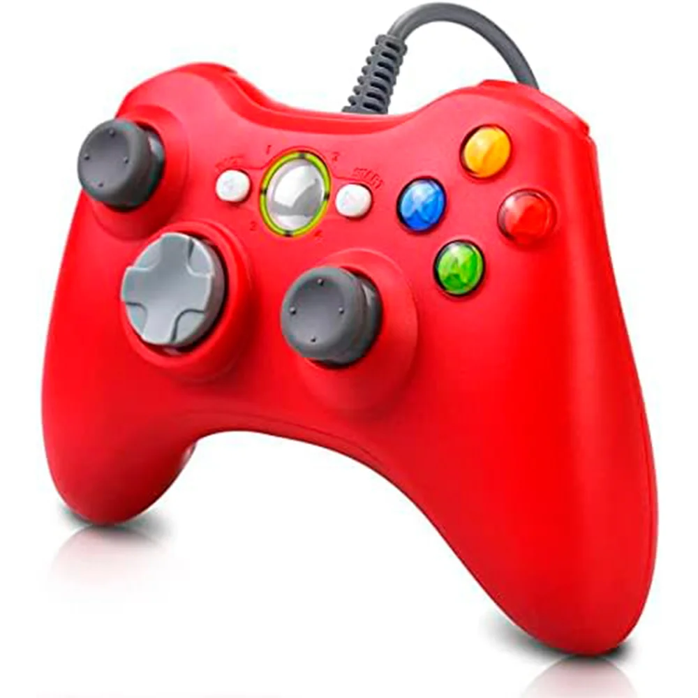 Controle Usb Com Fio Para XBOX 360 Computador Notebook Vermelho Controle Usb Com Fio Para XBOX 360 Computador Notebook Vermelho