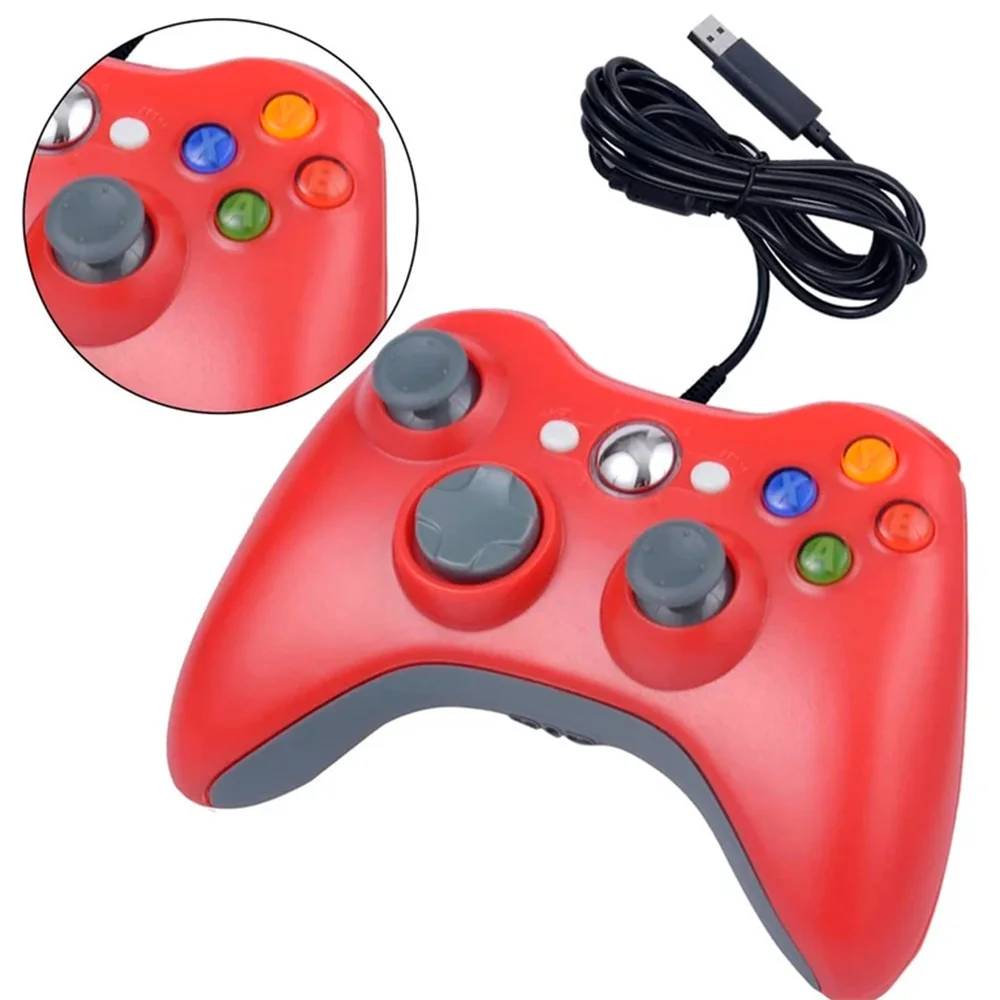 Controle Usb Com Fio Para XBOX 360 Computador Notebook Vermelho Controle Usb Com Fio Para XBOX 360 Computador Notebook Vermelho