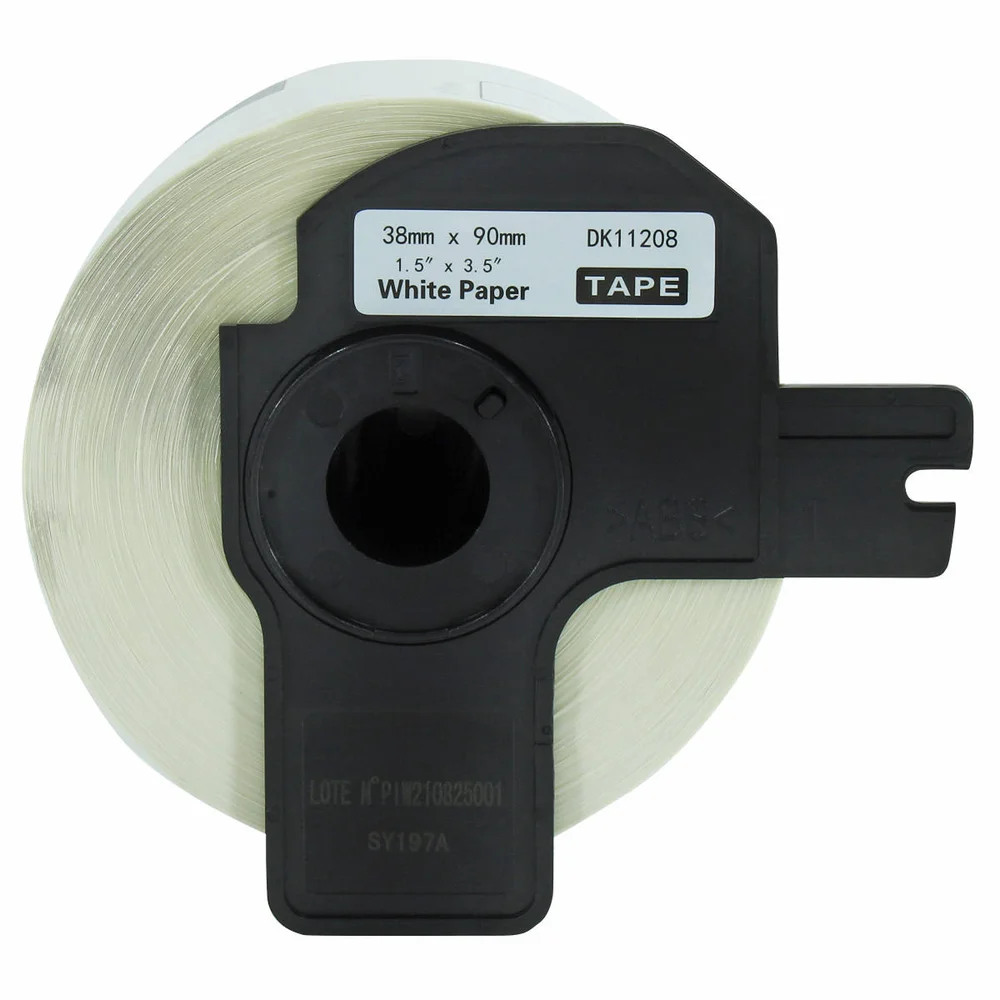 Rolo Etiqueta Termica Compativel Brother Dk11208 38x90mm 400 Etiqueta Preto/branco