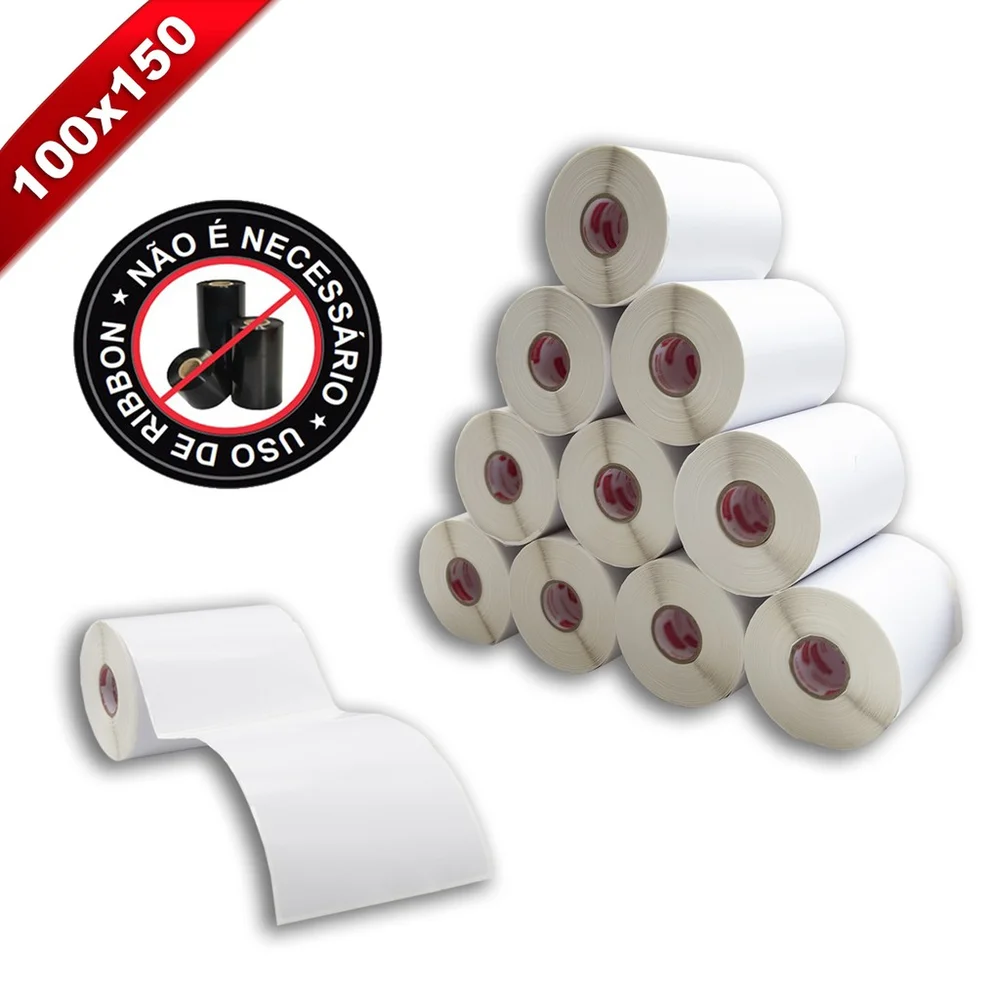 Etiqueta Térmica 100 X 150 Mm Para E-commerce - Rolo Com 200 Etiquetas