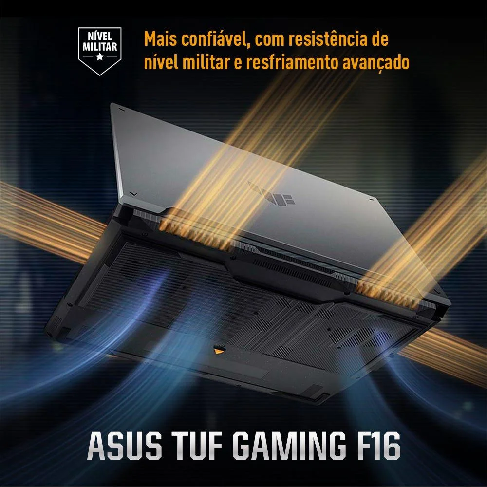Notebook Asus Tuf Gaming F16 Fx607vj Nvidia RTX 3050 Intel Core 5 210h 16gb Ram 512gb SSD WINDOWS 11 Home Tela 16" Nível Ips 144hz Cinza - Rl007w