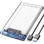 Case Para Hd Sata 2,5" F3, Type-c Usb 3.0, Transparente, Até 4TB