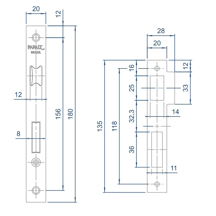 Fechadura Inox Line Interna 4400 E244 Mz180 Standard 40mm Espelho Cromado Papaiz Fechadura Inox Line Interna 4400 E244 Mz180 Standard 40mm Espelho Cromado Papaiz