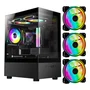 Gabinete Gamer Com 3 Fans RGB Duex Lateral Transparente Em Vidro Temperado
