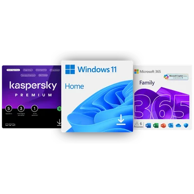 WINDOWS 11 Home + Microsoft 365 Family + Kaspersky Premium 5 Dispositivos