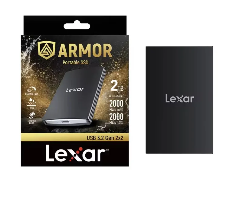 Hd SSD Portátil Lexar Armor De 2 Tb - Preto- 2000 Mb/s Hd SSD Portátil Lexar Armor De 2 Tb - Preto- 2000 Mb/s