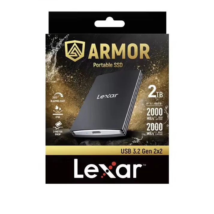 Hd SSD Portátil Lexar Armor De 2 Tb - Preto- 2000 Mb/s Hd SSD Portátil Lexar Armor De 2 Tb - Preto- 2000 Mb/s