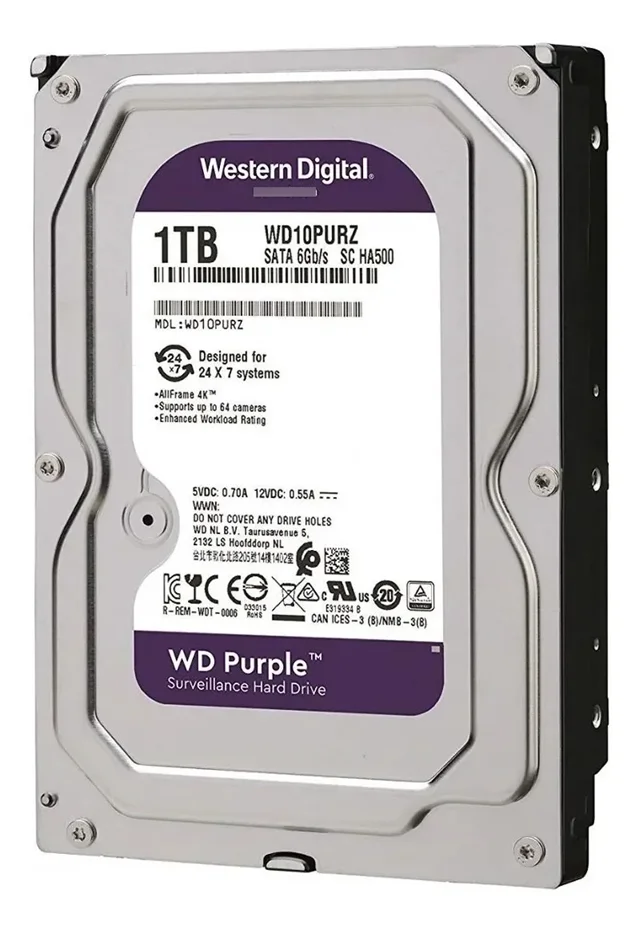 Gravador Ip Nvr 4 Canais Poe Nvd 1404 P + Hd 1 Tb Purple Intelbras