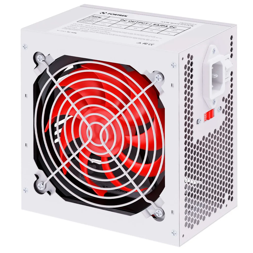 Fonte Gamer Atx Fortrek Crusader 500w Branca Fonte Gamer Atx Fortrek Crusader 500w Branca