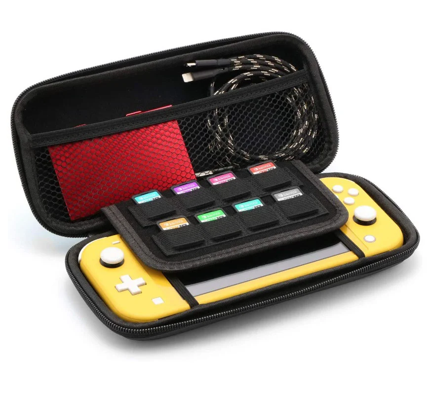 Case Nintendo Switch Lite Preto + Película Vidro + 4 Grips