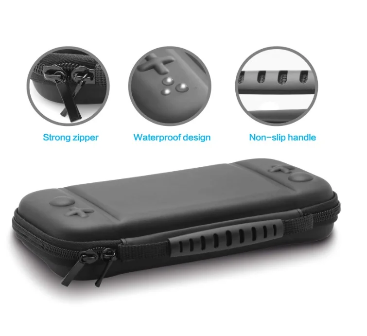 Case Nintendo Switch Lite Preto + Película Vidro + 4 Grips