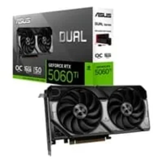 Placa De Video Asus Dual Geforce RTX 5060 Ti Oc 16gb Gddr7 128 Bits - Dual-RTX5060ti-o16g
