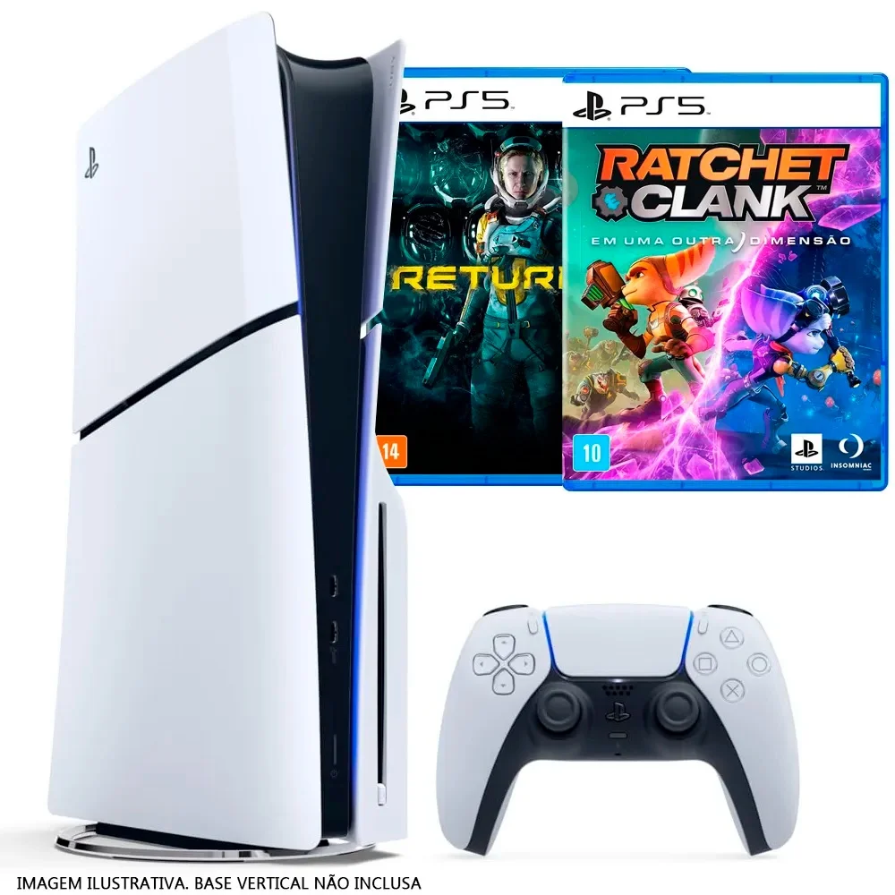 Console Sony Playstation 5 Slim 1TB Cfi-2015b 8k + Jogos Returnal / ratchet Console Sony Playstation 5 Slim 1TB Cfi-2015b 8k + Jogos Returnal / ratchet