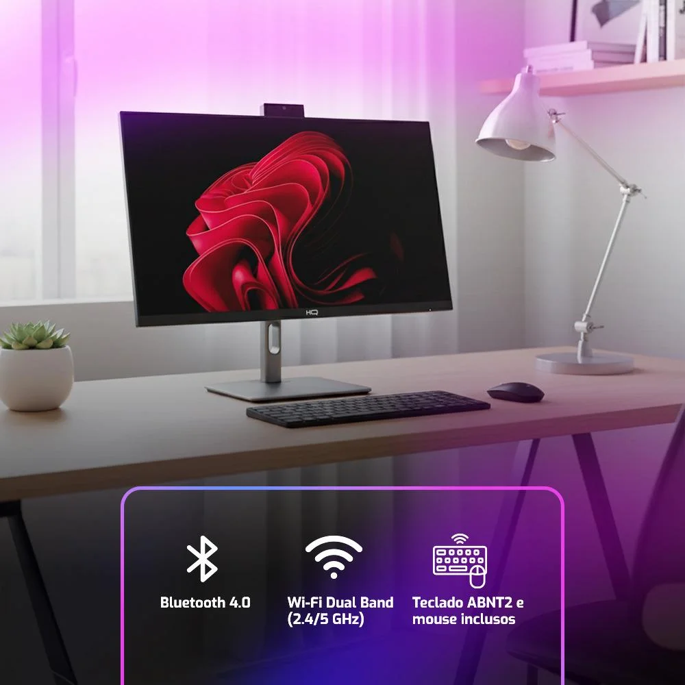 "Computador All In One 24"", Intel Core i5 12400 12ª Geração, 16gb Ddr4, SSD 256gb, Webcam, Wifi, Bluetooth, Hq Silver Aihqp-004" em Campinas - foto 2