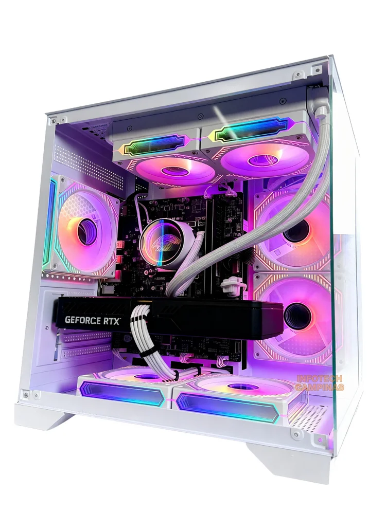 PC Gamer Aquario Branco Ryzen 7 5700x | RTX 5060 8GB | 32gb Ddr4 3200mhz | SSD Nvme 1TB | Water Cooler | Win 11 Pro - view 2
