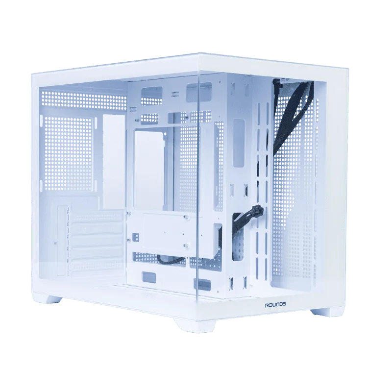 Gabinete Gamer Round5 Blast White (m-atx / Aquario / Frontal Vidro / Sem Fan)
