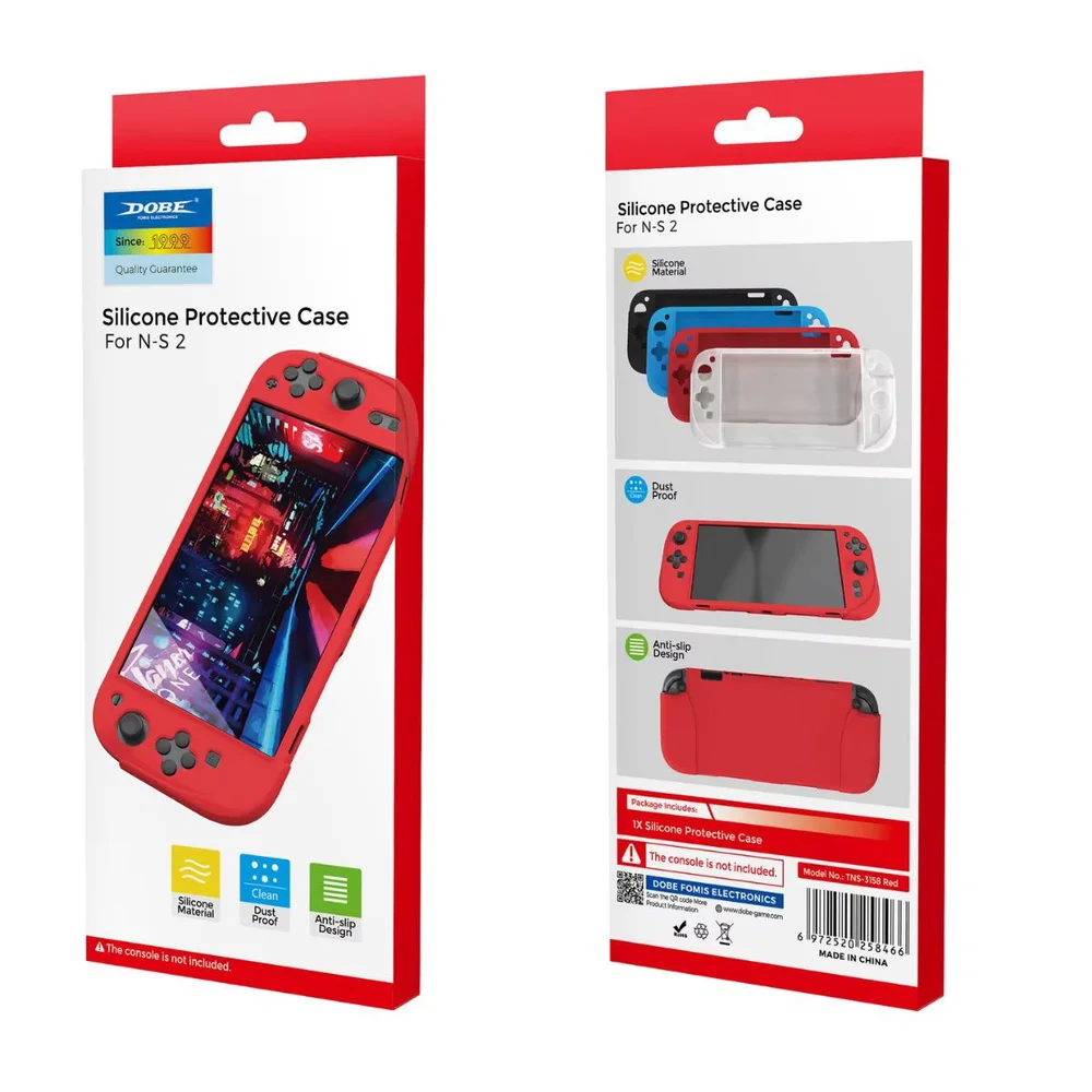 Capa De Silicone Antiderrapante Case Protetora Anti Poeira Para Nintendo Switch 2 (vermelho)
