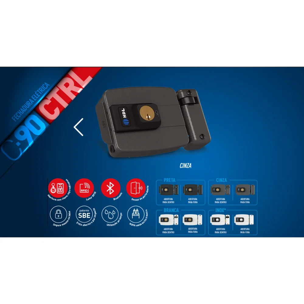 Fechadura Hdl C 90 Rfid Tag Cinza Abre Para Dentro Fechadura Hdl C 90 Rfid Tag Cinza Abre Para Dentro