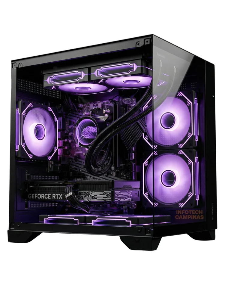 PC Gamer Full Black Ryzen 7 5700x | RTX 5060 Ti 16gb | 32gb Ddr4 | SSD Nvme 1TB | Water Cooler 240mm | Fonte 750w | Win11 Pro - view 4