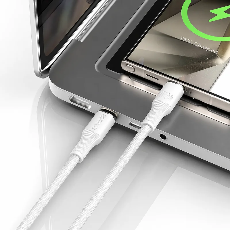 Cabo de carregamento Carregador Usb-c Compatível Para Controle Ps5 E Ps5 Pro 2 Metros soft white CB-374C Cor Branco