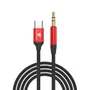 Cabo Adaptador Somic Tone Tipo-c Para P2 (3.5mm) Vermelho Áudio De Alta Fidelidade E Design Compacto