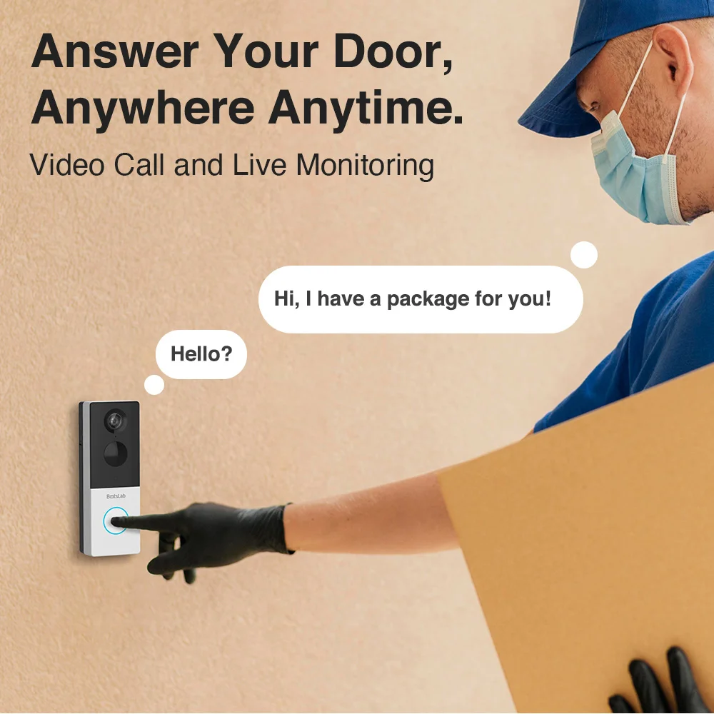 Botslab Campanhia Video Doorbell R801 Câmera Wifi Hd Botslab Campanhia Video Doorbell R801 Câmera Wifi Hd