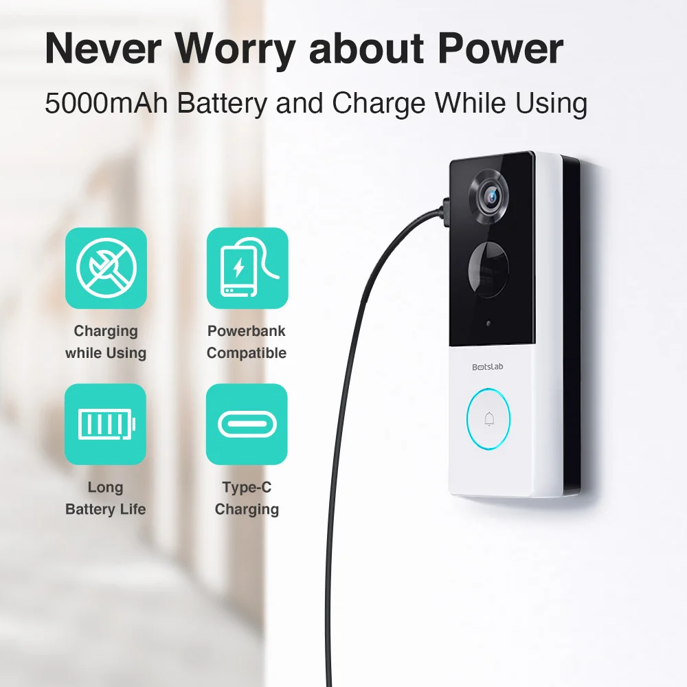 Botslab Campanhia Video Doorbell R801 Câmera Wifi Hd Botslab Campanhia Video Doorbell R801 Câmera Wifi Hd