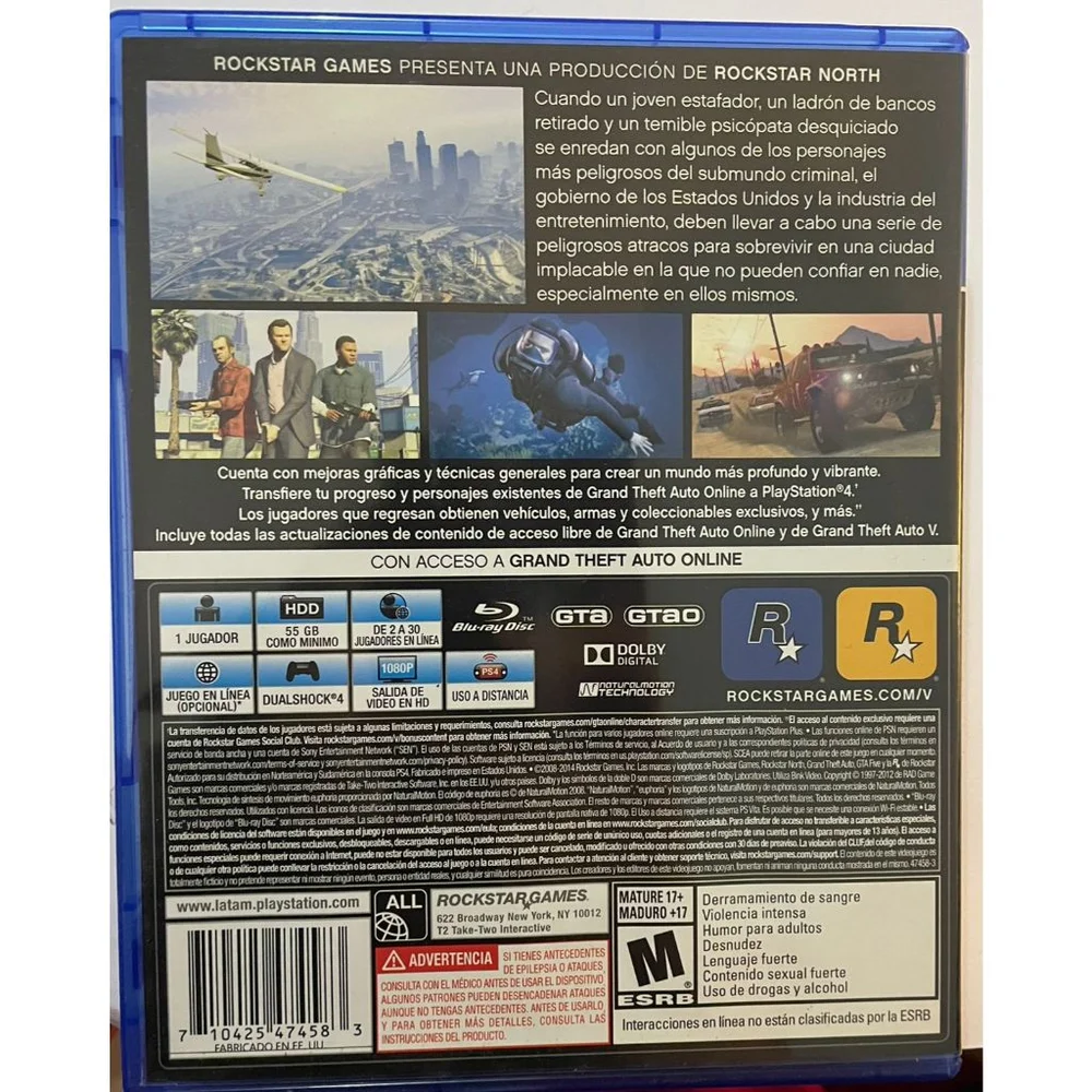 Grand Theft Auto V Standard Edition Ps4 Físico Grand Theft Auto V Standard Edition Ps4 Físico