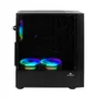 Gabinete Mid Tower Compatível Atx/m-atx 3 Ventoinhas RGB Controladora