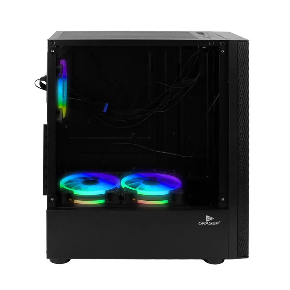 Gabinete Mid Tower Compatível Atx/m-atx 3 Ventoinhas RGB Controladora