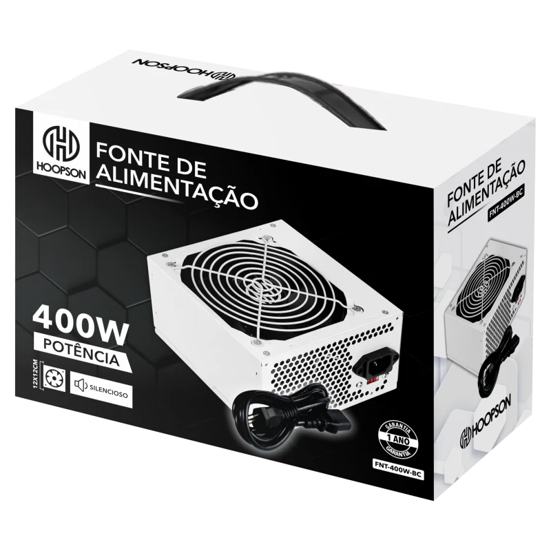 Fonte De Alimentação Atx Gamer Branca 400w Real Fnt-400w-bc Fonte De Alimentação Atx Gamer Branca 400w Real Fnt-400w-bc