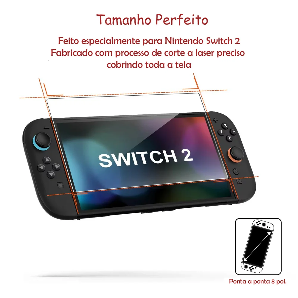 Kit 2 Películas De Vidro Nintendo Switch 2 Premium Kit 2 Películas De Vidro Nintendo Switch 2 Premium