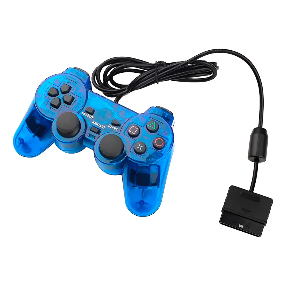 Controle Compatível Com Ps2 Doubleshock 2 Transparente Controle Compatível Com Ps2 Doubleshock 2 Transparente